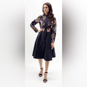 Rainsisters Hooded Long Women's Raincoat Navy Meadow XXL